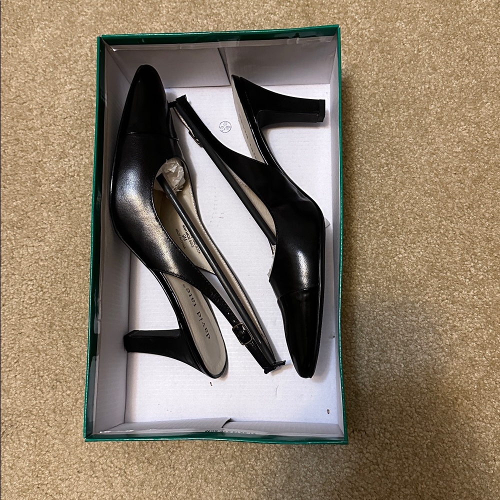 David Tate Black Patent Heels